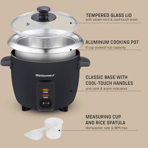 Black rice cooker with keep warm setting — photo 5