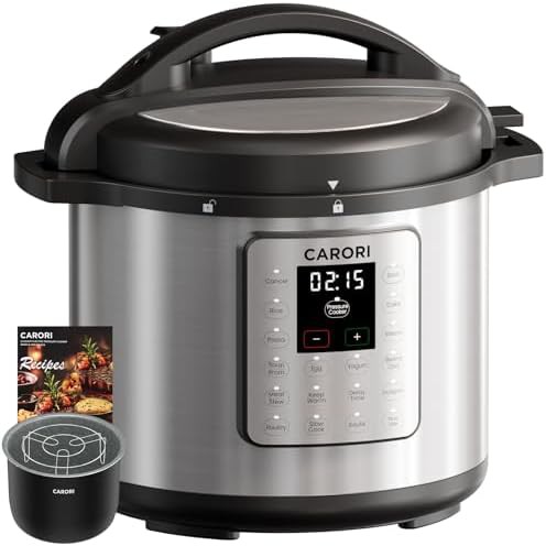 Silver pressure cooker with ceramic pot