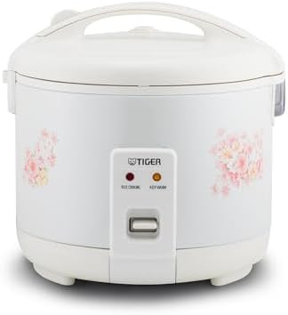 White 3 cup compact flower rice cooker