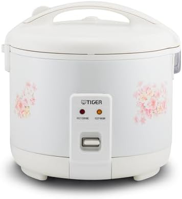 White 5.5 cup flower pattern rice cooker