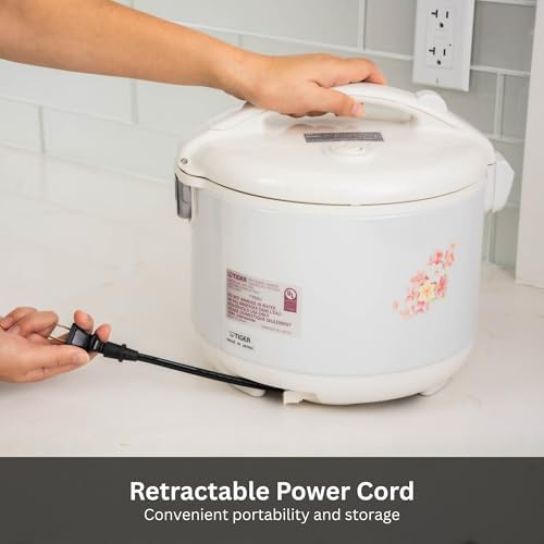 White 8 cup flower pattern rice cooker — photo 4