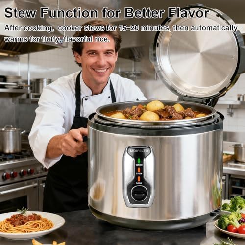 Commercial stainless steel ninety cup rice cooker — photo 4