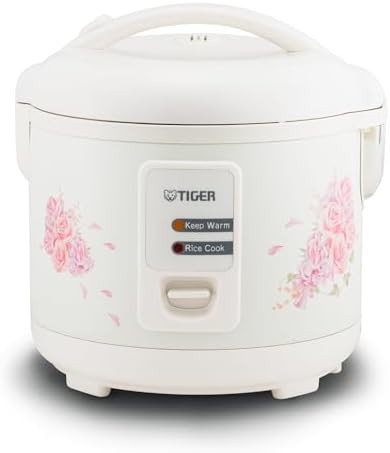 Flower pattern 5.5 cup white rice cooker