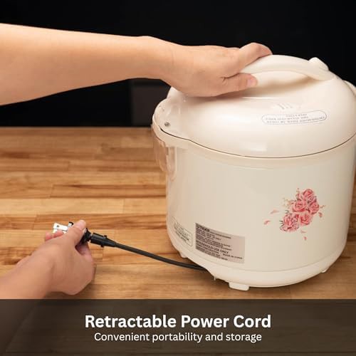 Flower pattern 5.5 cup white rice cooker — photo 4