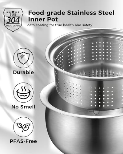 Compact stainless steel rice cooker with timer — photo 3