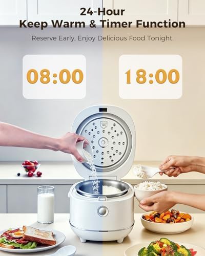 Compact stainless steel rice cooker with timer — photo 5
