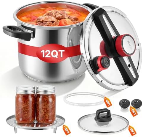 Stainless steel twelve quart pressure cooker