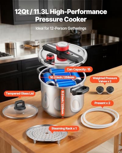 Stainless steel twelve quart pressure cooker — photo 4
