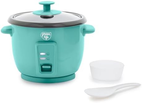 Turquoise ceramic mini rice cooker three cups