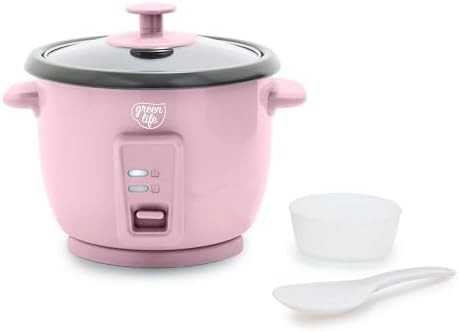 Pink ceramic mini rice cooker three cups