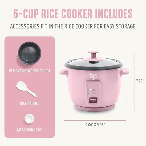 Pink ceramic mini rice cooker three cups — photo 3