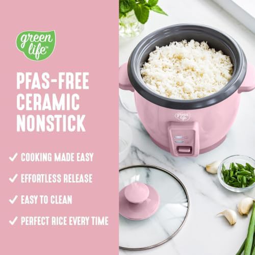 Pink ceramic mini rice cooker three cups — photo 5