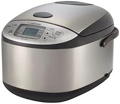 Stainless brown micom cooker with steamer