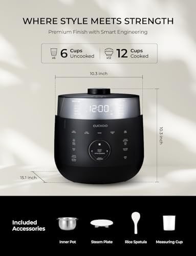 Black 12-cup twin pressure induction cooker — photo 4