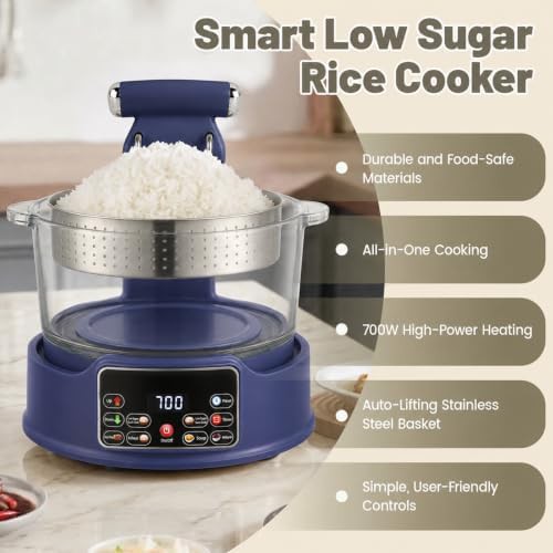 Blue low carb auto lift rice cooker — photo 3