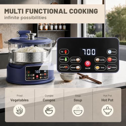 Blue low carb auto lift rice cooker — photo 4