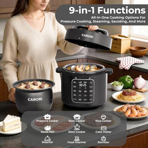 Dual pot black electric pressure cooker — photo 3