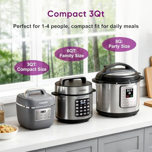 Compact gray three quart ceramic cooker — photo 4