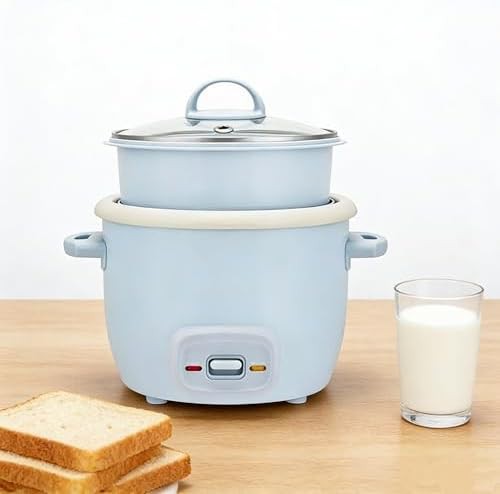Blue ceramic rice cooker and steamer — photo 3