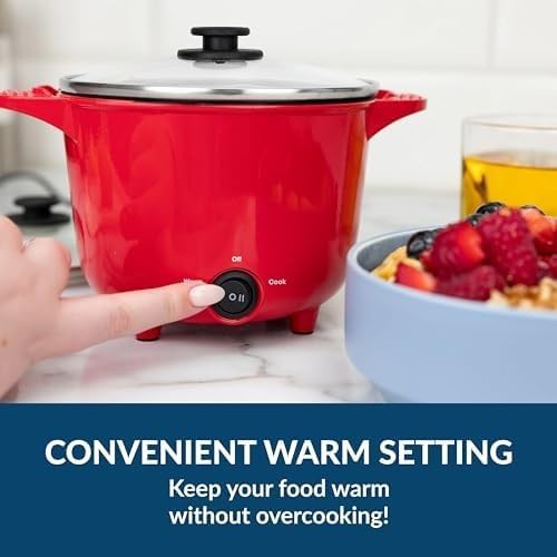 Red portable electric multi cooker pot — photo 3