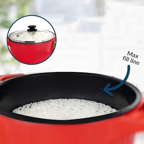 Red portable electric multi cooker pot — photo 5