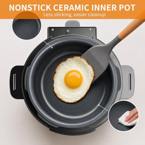 Silver nonstick six quart multi cooker — photo 5