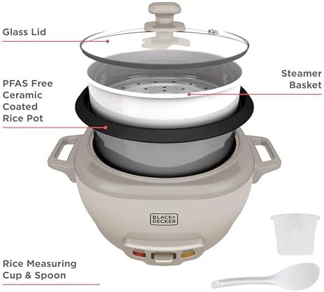 Six cup rice cooker with steaming basket — photo 4