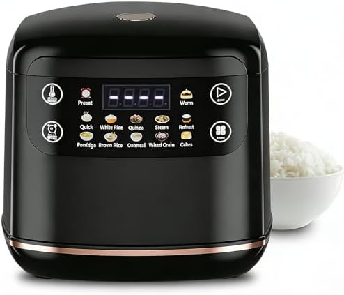 Black digital six cup portable cooker