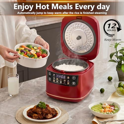 Dark red digital six cup cooker — photo 3