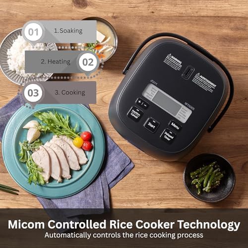 Black 3 cup micom rice cooker and warmer — photo 4