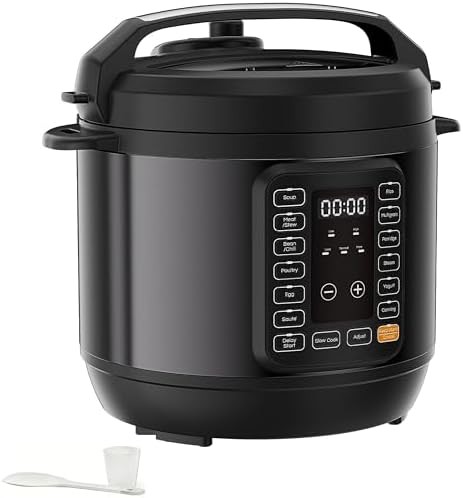 Black electric pressure cooker 6 quart