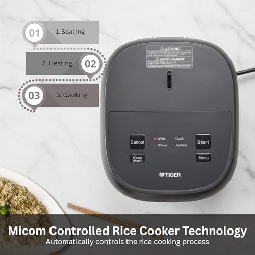Black 5.5 cup micom rice cooker with timer — photo 4