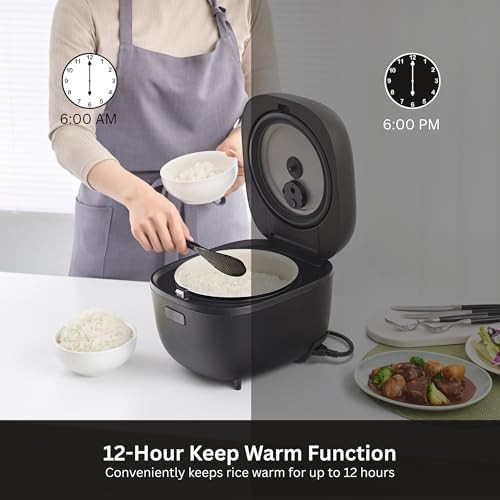 Black 5.5 cup micom rice cooker with timer — photo 5