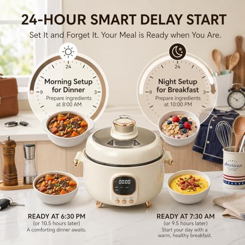 White smart multi cooker with three compartments — photo 5