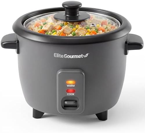 Gray ceramic rice cooker with nonstick coating