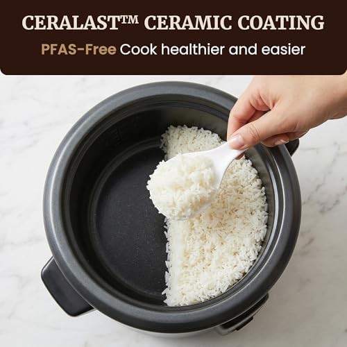 Gray ceramic rice cooker with nonstick coating — photo 3