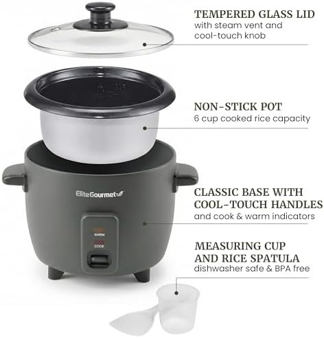 Gray ceramic rice cooker with nonstick coating — photo 5