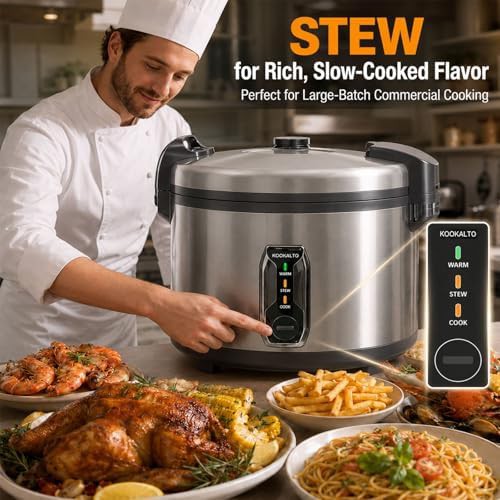 Large commercial stainless steel rice cooker — photo 4
