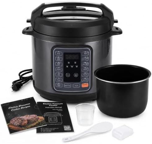 Black six quart nonstick multi cooker