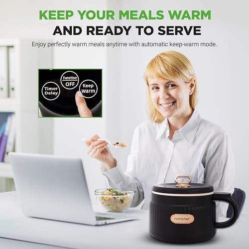 Portable black ceramic rice and lunch maker — photo 4