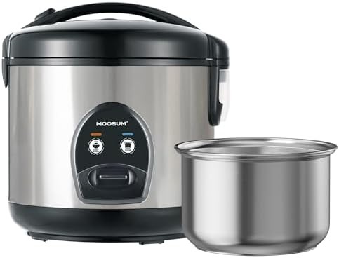 Silver sushi style cooker with stainless pot