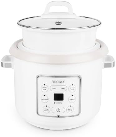 Digital ceramic eight cup rice cooker and steamer