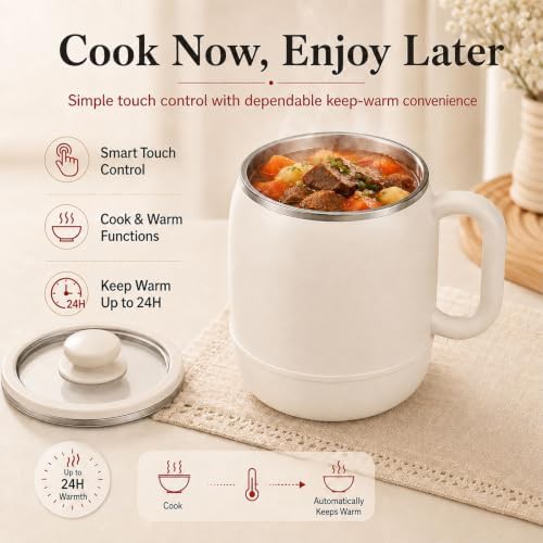 Buimrboly white portable electric stewing cup — photo 5