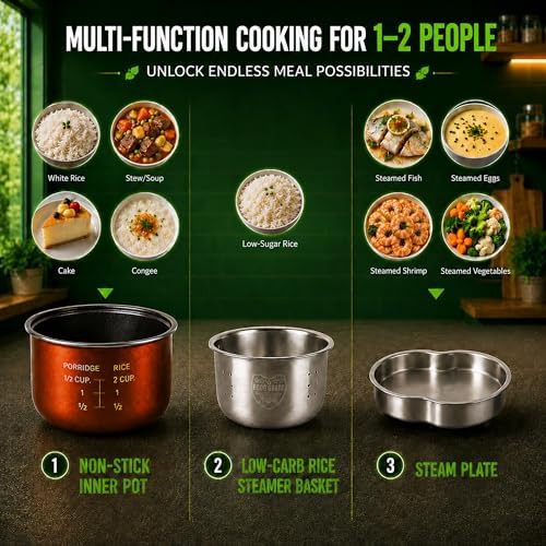 Low carb mini multicooker with steamer basket — photo 4